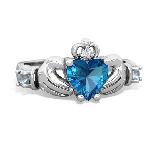 london topaz-aquamarine claddagh ring