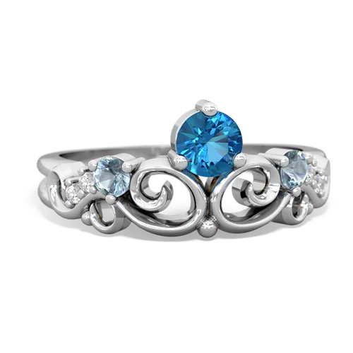 London Topaz Genuine London Blue Topaz with Genuine Aquamarine and  Crown Keepsake ring Ring