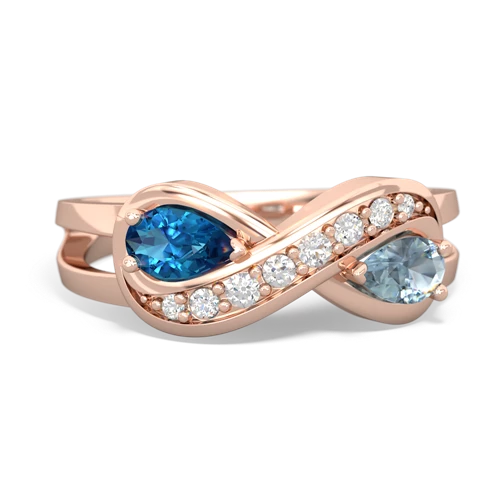 london topaz-aquamarine diamond infinity ring