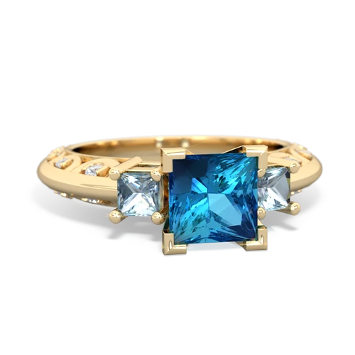 london topaz-aquamarine engagement ring