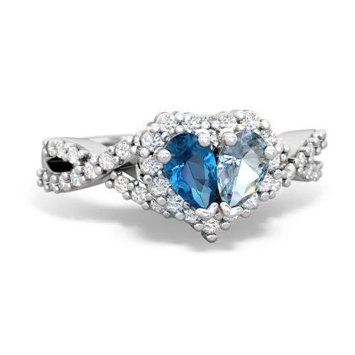 london topaz-aquamarine engagement ring