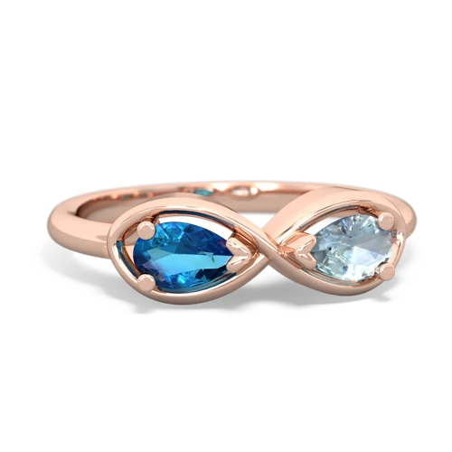 london topaz-aquamarine infinity ring