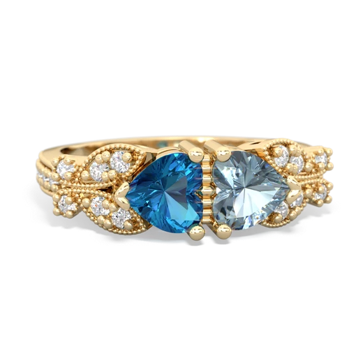 london topaz-aquamarine keepsake butterfly ring