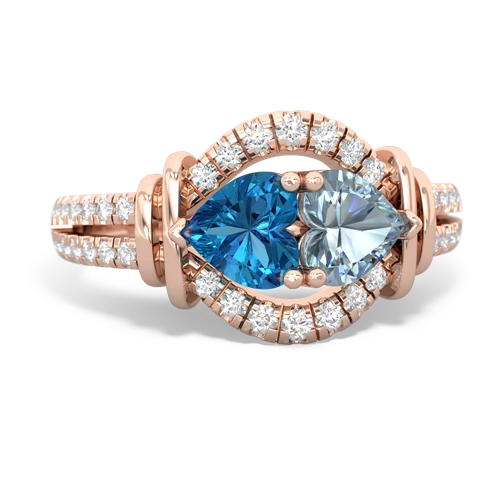 london topaz-aquamarine pave keepsake ring