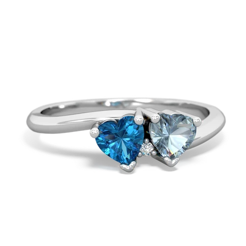 london topaz-aquamarine sweethearts promise ring