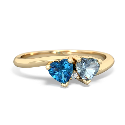 london topaz-aquamarine sweethearts promise ring