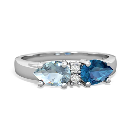 london topaz-aquamarine timeless ring