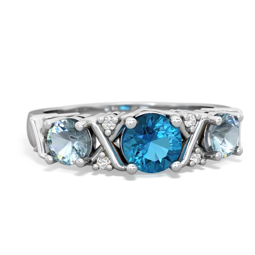 london topaz-aquamarine timeless ring