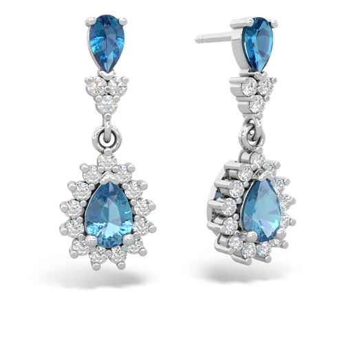 london topaz-blue topaz dangle earrings