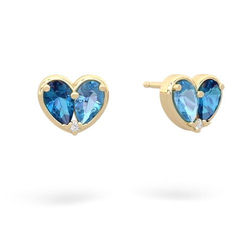 london topaz-blue topaz one heart earrings