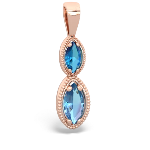 London Topaz Genuine London Blue Topaz with Genuine Swiss Blue Topaz Antique-style Halo pendant Pendant