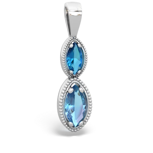 london topaz-blue topaz antique milgrain pendant