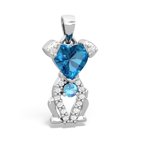 london topaz-blue topaz birthstone puppy pendant