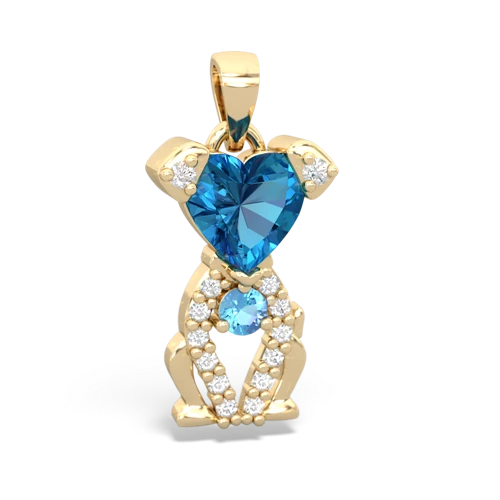 london topaz-blue topaz birthstone puppy pendant