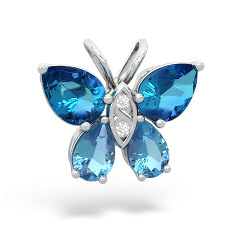 london topaz-blue topaz butterfly pendant