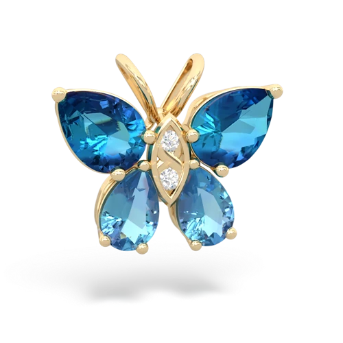 london topaz-blue topaz butterfly pendant