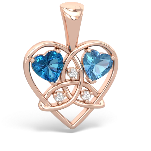 london topaz-blue topaz celtic heart pendant