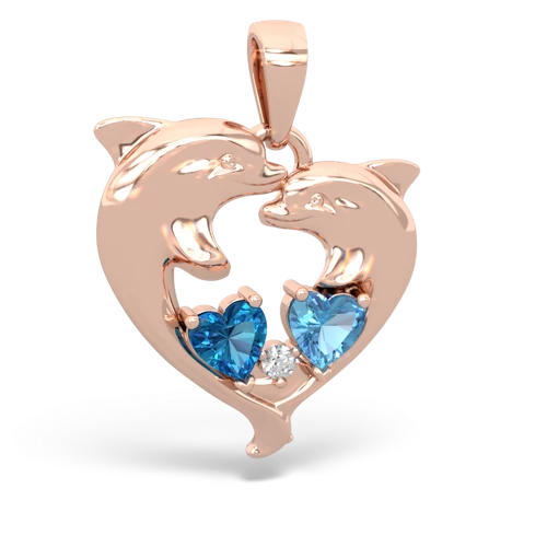 london topaz-blue topaz dolphins pendant