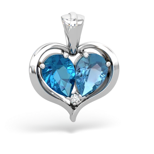 london topaz-blue topaz half heart whole pendant