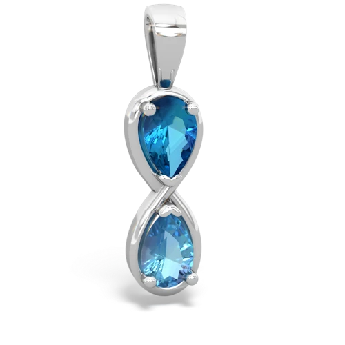 london topaz-blue topaz infinity pendant