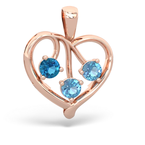 london topaz-blue topaz love heart pendant