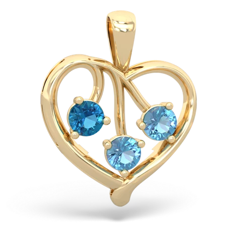 london topaz-blue topaz love heart pendant