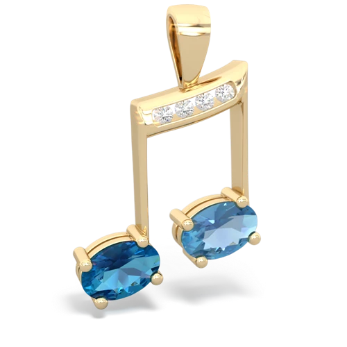 london topaz-blue topaz music notes pendant