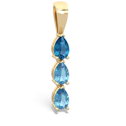 london topaz-blue topaz three stone pendant