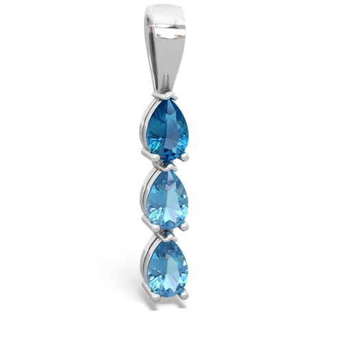 london topaz-blue topaz three stone pendant