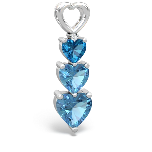 london topaz-blue topaz three stone pendant