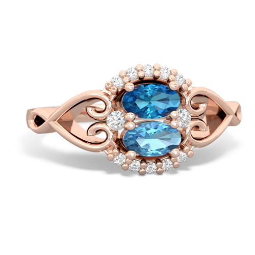 London Topaz Genuine London Blue Topaz with Genuine Swiss Blue Topaz Love Nest ring Ring