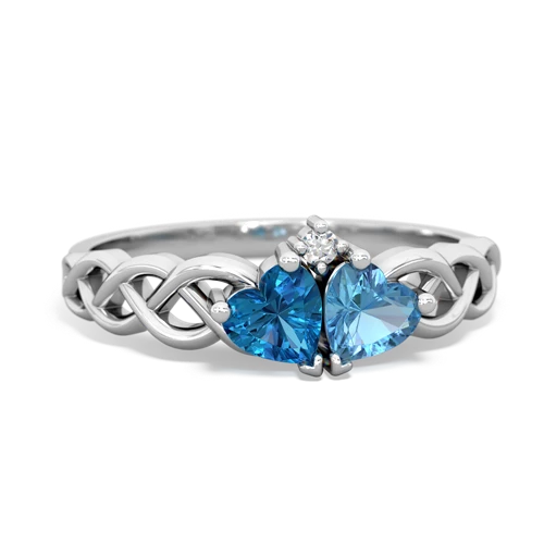 london topaz-blue topaz celtic braid ring