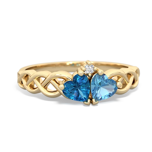 london topaz-blue topaz celtic braid ring