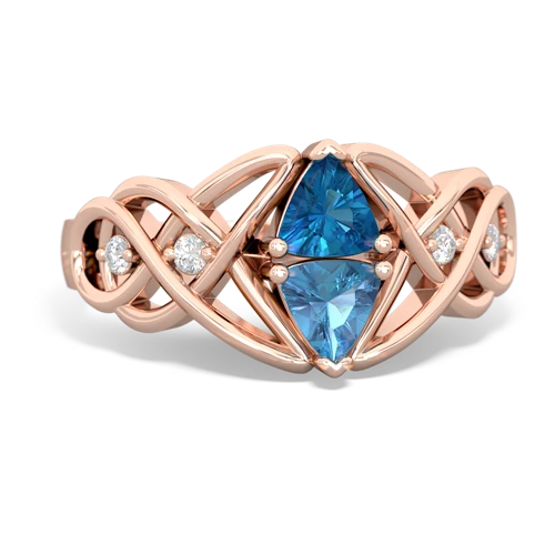 london topaz-blue topaz celtic knot ring