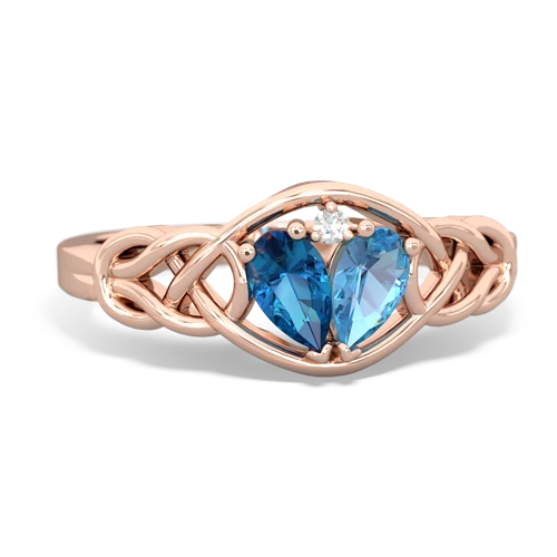 london topaz-blue topaz celtic knot ring