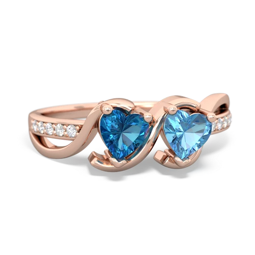 london topaz-blue topaz double heart ring