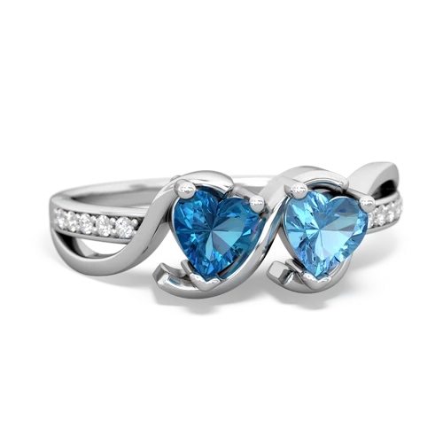 london topaz-blue topaz double heart ring