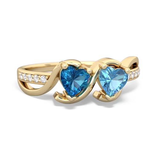 london topaz-blue topaz double heart ring