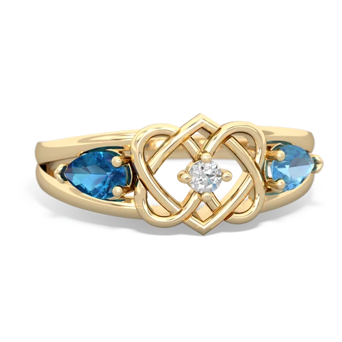 london topaz-blue topaz double heart ring