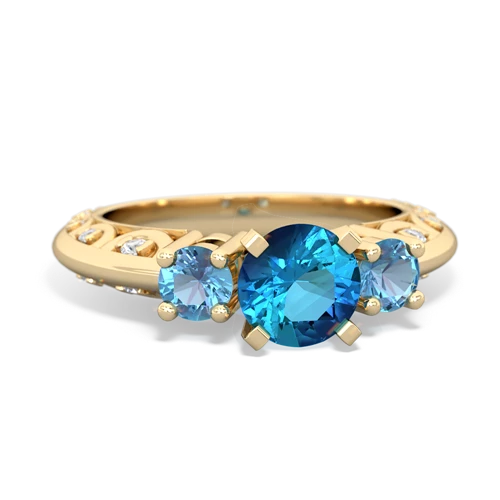 London Topaz Genuine London Blue Topaz with Genuine Swiss Blue Topaz Art Deco ring Ring