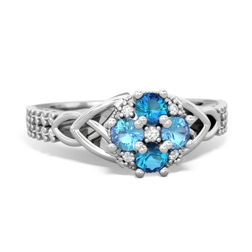 London Topaz Genuine London Blue Topaz with Genuine Swiss Blue Topaz Celtic Knot Engagement ring Ring