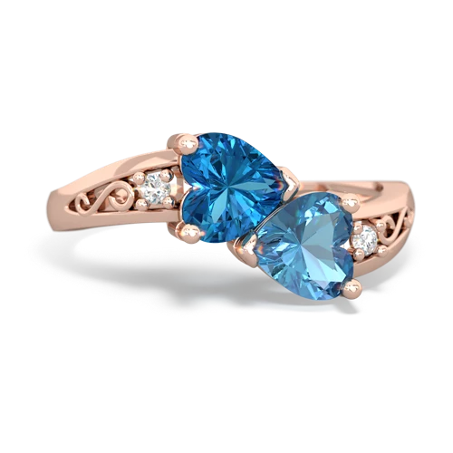 london topaz-blue topaz filligree ring