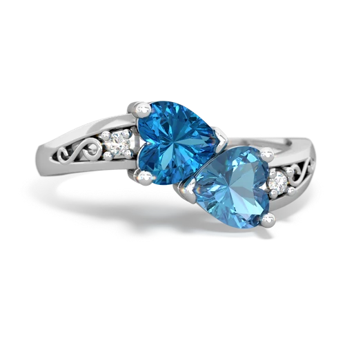 london topaz-blue topaz filligree ring