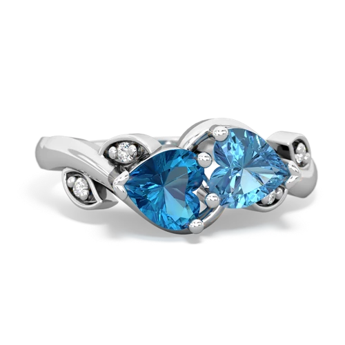 london topaz-blue topaz floral keepsake ring