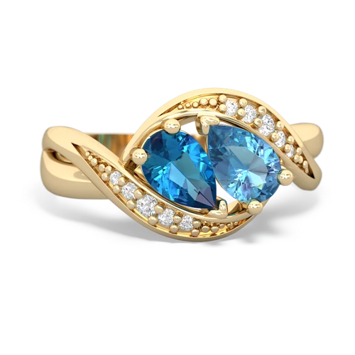 London Topaz Genuine London Blue Topaz with Genuine Swiss Blue Topaz Summer Winds ring Ring