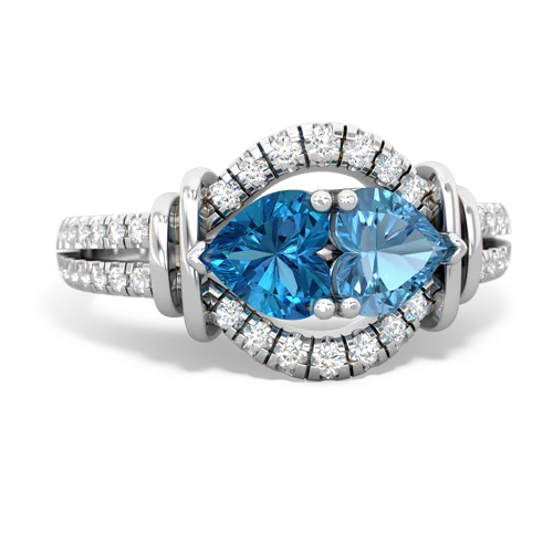 london topaz-blue topaz pave keepsake ring