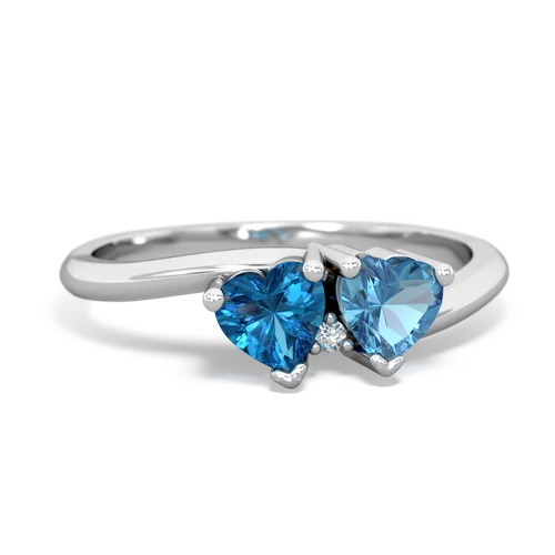 London Topaz Genuine London Blue Topaz with Genuine Swiss Blue Topaz Sweetheart's Promise ring Ring