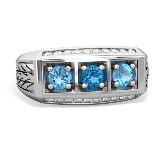 london topaz-blue topaz three stone ring