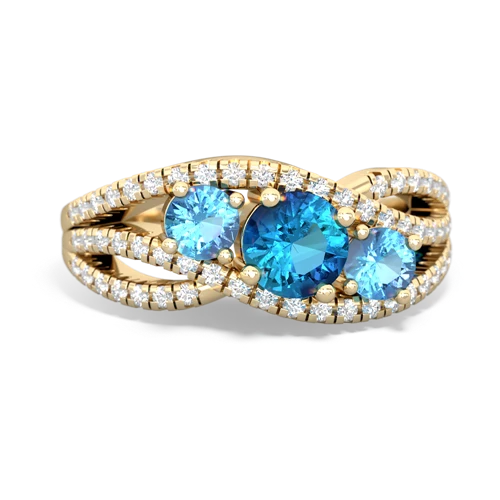 london topaz-blue topaz three stone pave ring