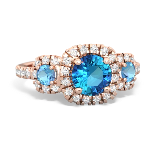 london topaz-blue topaz three stone regal ring